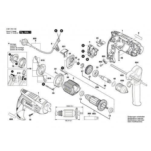 Запчасти для дрели Bosch GSB 1600RE